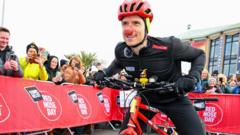 Radio 1 DJ Greg James sets off on 630-mile Comic Relief cycle challenge