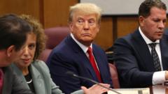 Трамп и его адвокаты в зале заседаний