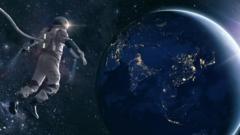 Recriação de um astronauta perdido no espaço