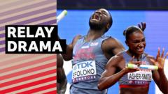 GB women reach 4x100m relay final but men botch handover