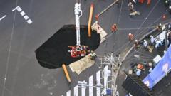 Rescuers race to pull out truck driver stuck in Japan sinkhole for three days