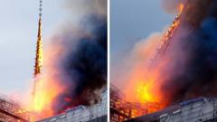 Copenhagen stock exchange engulfed by huge fire