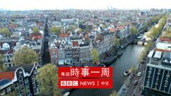 俯瞰荷蘭阿姆斯特丹安妮·弗蘭克故居所在——王子運河（Prinsengracht）