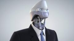 A robot wearing a suit