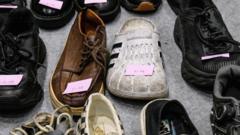 Close up of victims worn trainers.
