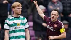 Hearts win to prevent 10-man Celtic going top