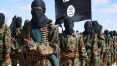 File image of Somalia al-Shabab fighters in Elasha Biyaha