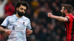 Salah misses penalty as Bournemouth beat Liverpool