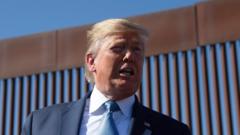 US President Donald Trump visits the US-Mexico border