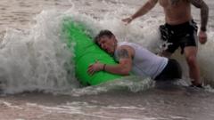 125 rugby tackles in freezing sea for poignant campaign