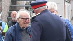 Royal Marines Band surprise veteran for his 100th birthday