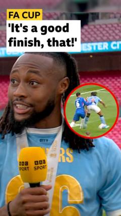 Antoine Semenyo reacts to his winning backheel goal