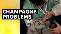 'What is happening here?' - Snowboarding medallists struggle to open champagne bottle