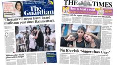 The Papers: 'The pain will never leave' and 'No 10 crisis'