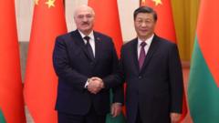 Alexander Lukashenko, i bubamfu yarabonanye na  Xi Jinping ejo ku wa gatatu 