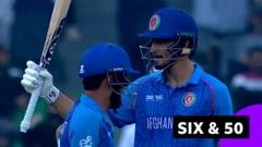 ‘Mighty blow!’- Sediqullah brings up fifty with big six