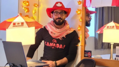Hassan al-Kontar attending a remote Canadian citizenship ceremony