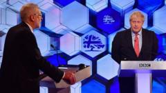 Борис Джонсон и Джереми Корбин в предвыборных дебатах Би-би-си