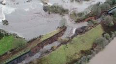 Drone footage shows collapsed Cheshire canal triggering flood