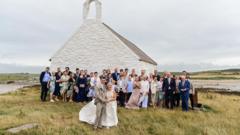 Tiny church in the sea where brides worry about high tide making them late to the altar