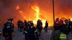 Wildfires rage on Greek island of Chios