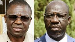 Aworan Gomina Obaseki ati igbakeji rẹ Philips Shuaibu