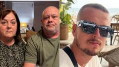 Rhieni 'ar eu pennau eu hunain' ar ôl marwolaeth mab ar wyliau