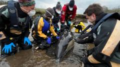 Stranded dolphin rescued from Cornish river