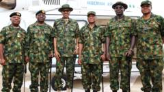 President Buhari and the heads of Nigeria armed forces