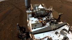 Nasa’s Perseverance Mars rover looks back toward its tracks on July 1