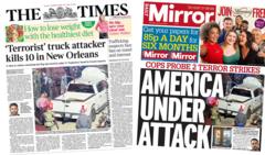 The Papers: 'America under attack' and crack down on people traffickers