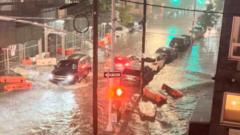 Flooding in Williamsburg, Brooklyn, New York on 1 September 2021 Credit: Jaymee Sire via Reuters