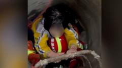 Watch: Firefighters rescue girl trapped in drain for seven hours
