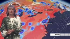 Louise Lear presents the latest BBC Weather forecast for North America