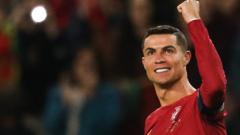 Ronaldo scores twice as he sets men's caps record