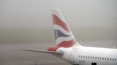 Flights cancelled amid yellow weather warning