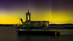 Northern Lights shimmer over the East Midlands