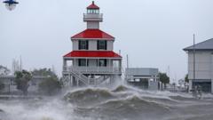 Waves on Lake Pontchartrain, Louisiana (29 August)