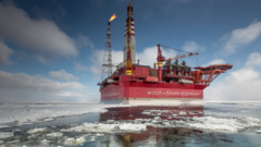 Uma plataforma de petróleo russa no Ártico