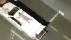 Brazil bank robbery video show armed robbers tie hostages to getaway car for Araçatuba