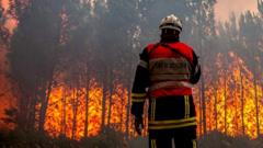 Десной пожар в Ландира, Франция, 16 июля 2022