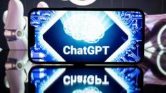 Screen displaying the logo of ChatGPT