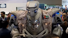 King of Bahrain robot bodyguard