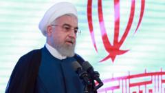 Iranian President Hassan Rouhani speaks in Tehran on 27 August 2019