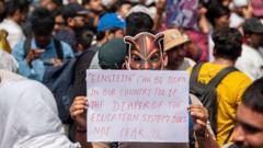 Protest led by India's 'cockroach party' enters its third day