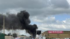 Industrial estate cordoned off due to fire