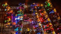 Christmas charity tractor run lights up town