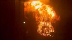 Watch: Eyewitness videos show towering flames at substation