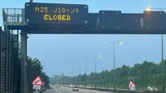 Wisley: M25 junction 10 A3 slip road overnight closures planned - BBC News