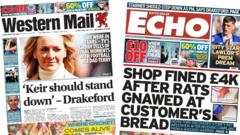 Shop fined after rats discovered and Drakeford says PM should stand down